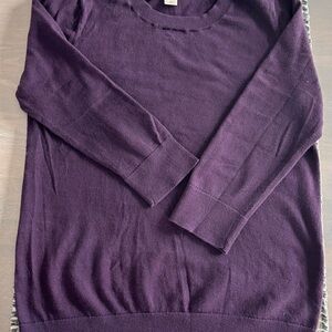 LOFT Purple Crew Neck Sweater